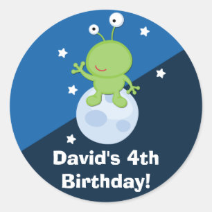 かわいい外国の宇宙の誕生日のカスタムのステッカー ラウンドシール