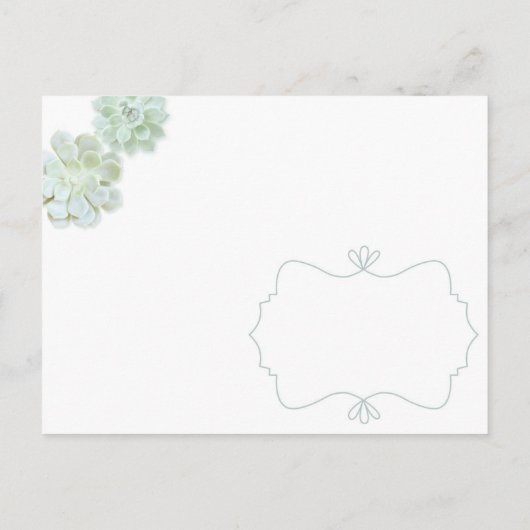 かわいい多肉果サボテンの結婚式の日付を保存 案内ポストカード (裏面)