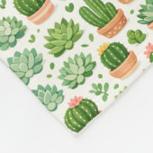 かわいい多肉植物のシームレスパターン フリースブランケット (角)