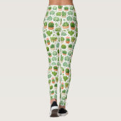 かわいい多肉植物のシームレスパターン レギンス (裏面)