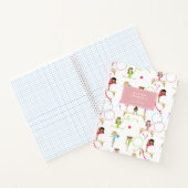 かわいい多色の体操少女カスタム名前 ノートブック (内部)