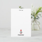 かわいい多色ロボット 子供 ロボット オーダーメイド名 サンキューカード (スタンド正面)