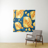 かわいい多角形の猫を使ったシームレスなパターン。 タペストリー (インサイチュ(横))