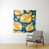 かわいい多角形の猫を使ったシームレスなパターン。 タペストリー (インサイチュ)