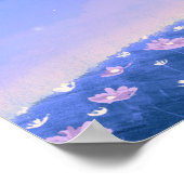 かわいい夜の庭園の壁紙 ポスター (角)