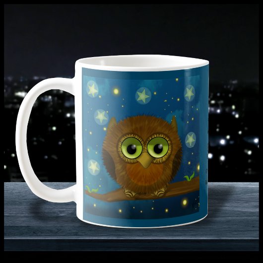 かわいい夜の茶色のフクロウ コーヒーマグカップ
