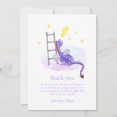 かわいい夢のおとぎ話ドラゴンスターベビーシャワー サンキューカード (正面)