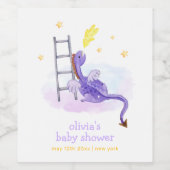 かわいい夢のおとぎ話ドラゴンスターベビーシャワー ワインラベル (シングルラベル)