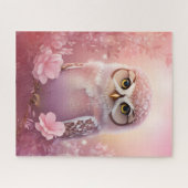 かわいい夢のようなピンクの穴居性フクロウ ジグソーパズル (横)