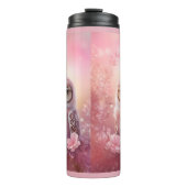 かわいい夢のようなピンクの穴居性フクロウ タンブラー (正面)