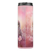 かわいい夢のようなピンクの穴居性フクロウ タンブラー (裏面)