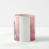 かわいい夢のようなピンクの穴居性フクロウ マグカップ (中央)