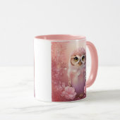 かわいい夢のようなピンクの穴居性フクロウ マグカップ (正面右)