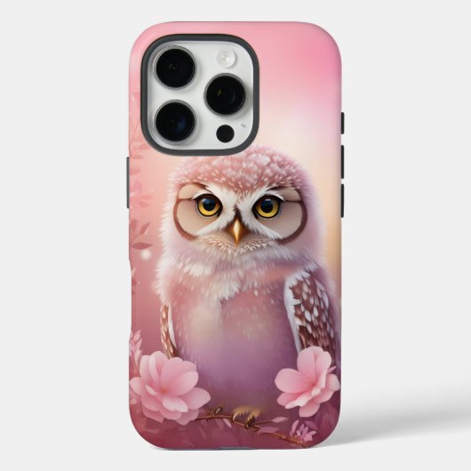 かわいい夢のようなピンクの穴居性フクロウ Case-Mate iPhoneケース (裏面)