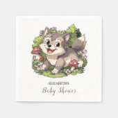 かわいい夢のような狼の赤ちゃんシャワー スタンダードカクテルナプキン (正面)