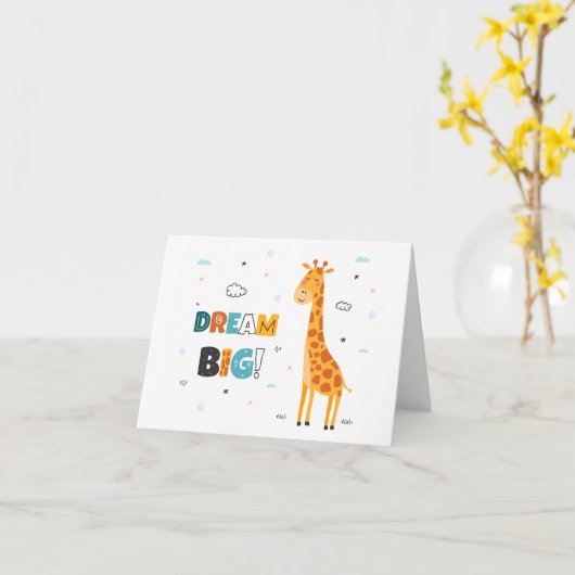 かわいい夢のビッグキリンキッズベビーグリーティングカード カード (黄色い花)