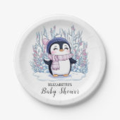 かわいい夢のペンギン赤ちゃんシャワー ペーパープレート (正面)