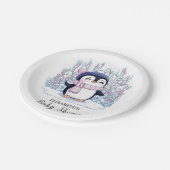 かわいい夢のペンギン赤ちゃんシャワー ペーパープレート (アングル)