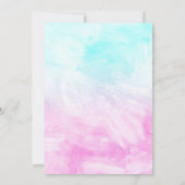 かわいい夢見るユニコーン虹雲誕生日パーティー サンキューカード (裏面)