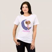 かわいい夢見る月娘 ドリーマー 白 トライブレンドTシャツ (正面全面)