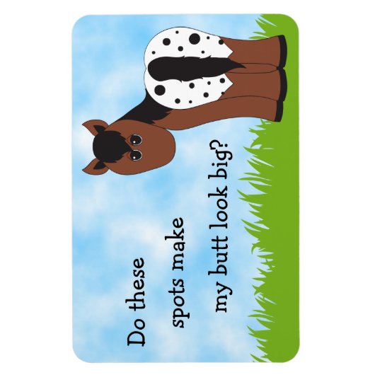 かわいい大お尻アプリピーブランケットアパロオサホースユーモア マグネット (縦)