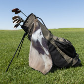 かわいい大きなセントバーナード犬 ゴルフタオル (グリーン)