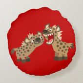 かわいい大きなテートカートヒエナス丸い枕 ラウンドクッション (裏面)