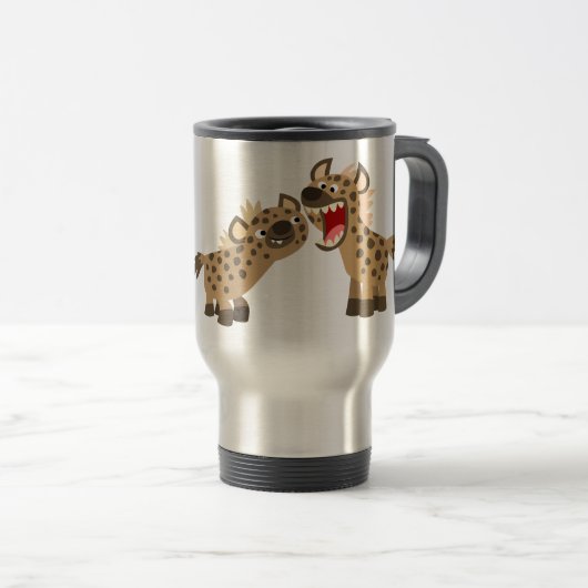 かわいい大きなテート漫画ハイエナスコミューターマグ トラベルマグ (正面右)