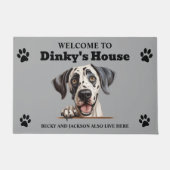 かわいい大きなドッグの写真 ドアマット (正面)