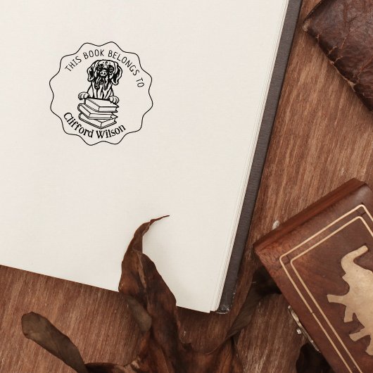 かわいい大きなドッグブック ラバースタンプ