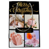 かわいい大きなベビー初めてのクリスマス抱き枕 ミディアムペーパーバッグ (正面)