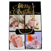 かわいい大きなベビー初めてのクリスマス抱き枕 ミディアムペーパーバッグ (裏面)