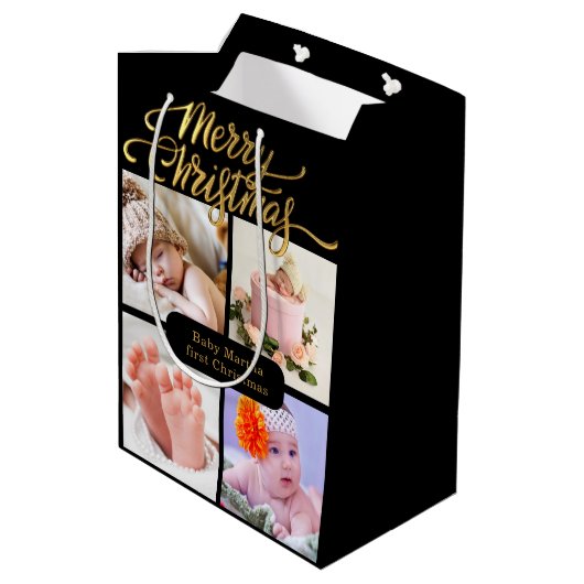 かわいい大きなベビー初めてのクリスマス抱き枕 ミディアムペーパーバッグ (裏面アングル)