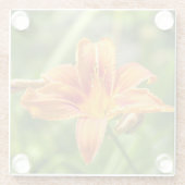 かわいい大きなユリの花の写真 ガラスコースター (裏面)