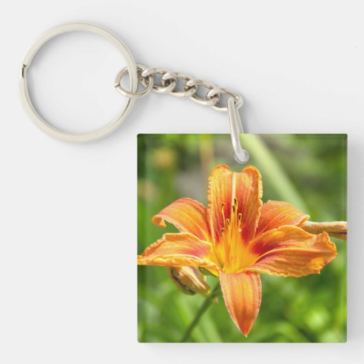 かわいい大きなユリの花の写真 キーホルダー (正面)
