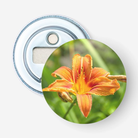 かわいい大きなユリの花の写真 栓抜き (正面)