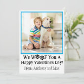 かわいい大きな子犬の写真教室バレンタインデー シーズンカード (スタンド正面)