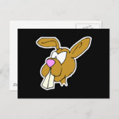 かわいい大きな歯の茶色のウサギ ポストカード (正面/裏面)