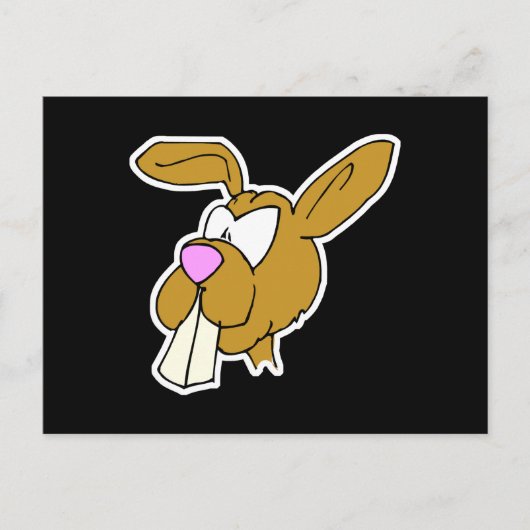 かわいい大きな歯の茶色のウサギ ポストカード (正面)