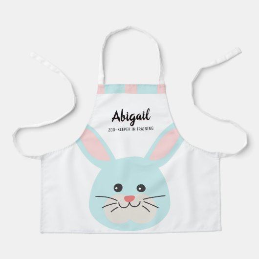 かわいい大きな漫画バニー動物園の飼育員 エプロン (正面)
