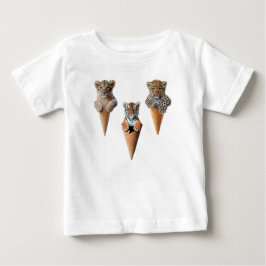 かわいい大きな猫のコーン ベビーTシャツ
