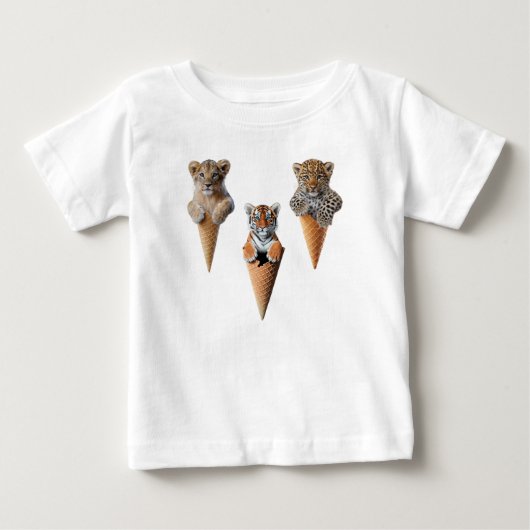 かわいい大きな猫のコーン ベビーTシャツ (正面)