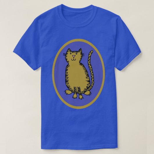 かわいい大きな猫年の虎の楕円形 Tシャツ (デザイン正面)