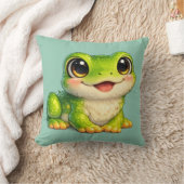 かわいい大きな目のカエル かわいい動物デザイン クッション (ブランケット)