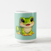 かわいい大きな目のカエル かわいい動物デザイン コーヒーマグカップ (中央)