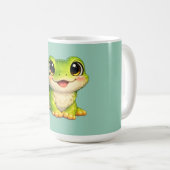 かわいい大きな目のカエル かわいい動物デザイン コーヒーマグカップ (正面右)