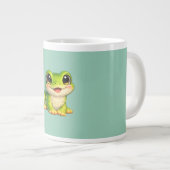 かわいい大きな目のカエル かわいい動物デザイン ジャンボコーヒーマグカップ (正面右)