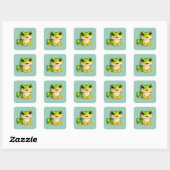 かわいい大きな目のカエル かわいい動物デザイン スクエアシール (シート)