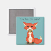 かわいい大きな目のキツネ食べズAクッキー マグネット (正面/裏面)