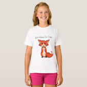 かわいい大きな目のキツネ食べズAクッキー Tシャツ (正面フル)